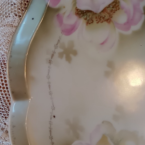 Antique Prov Saxe Porcelain 5 Piece Floral Hand-painted Vanity Set - Picture 14 of 16